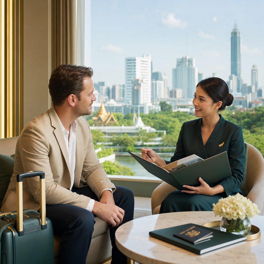 A traveler planning a Thailand medical journey with a private coordinator